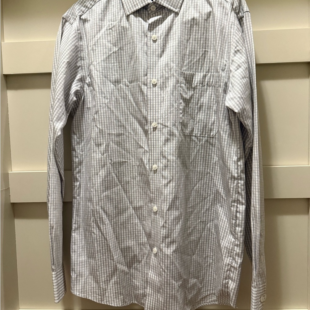 Hart Schaffner Marx Classic Gray and white checkered Men's Shirt
